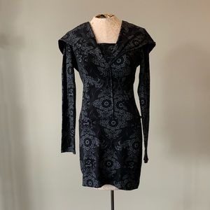 Buddhaful Black with Gray Patterns Casual Dress